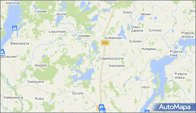 mapa Czajewszczyzna, Czajewszczyzna na mapie Targeo