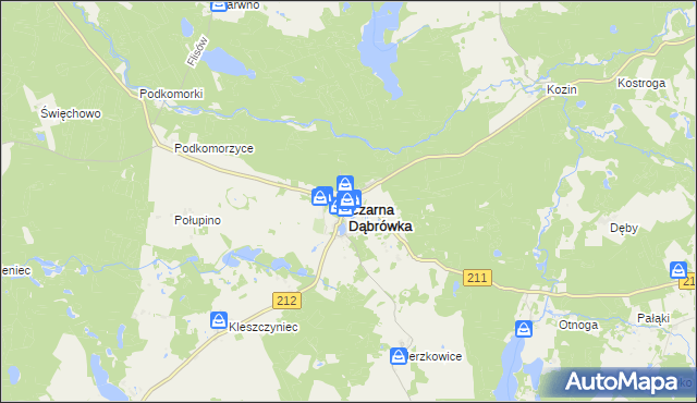 mapa Czarna Dąbrówka powiat bytowski, Czarna Dąbrówka powiat bytowski na mapie Targeo