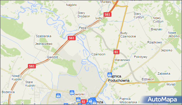mapa Czarnocin gmina Piątnica, Czarnocin gmina Piątnica na mapie Targeo
