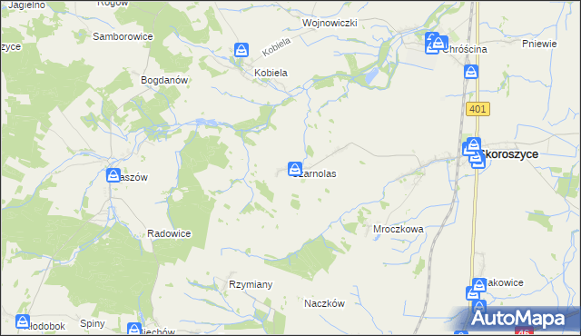 mapa Czarnolas gmina Skoroszyce, Czarnolas gmina Skoroszyce na mapie Targeo
