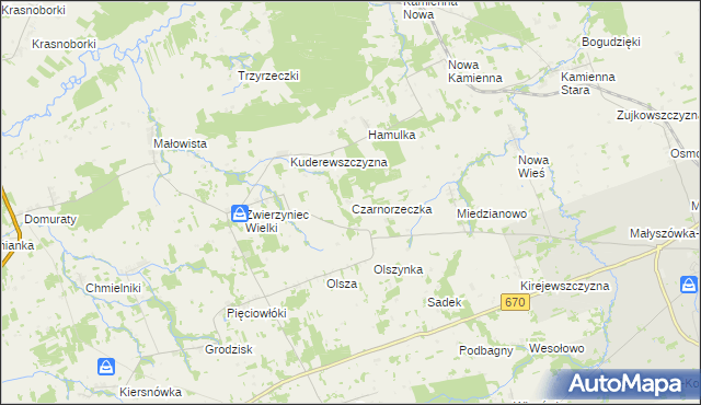 mapa Czarnorzeczka, Czarnorzeczka na mapie Targeo