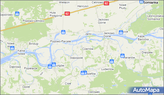 mapa Czarnów gmina Dąbrówka, Czarnów gmina Dąbrówka na mapie Targeo