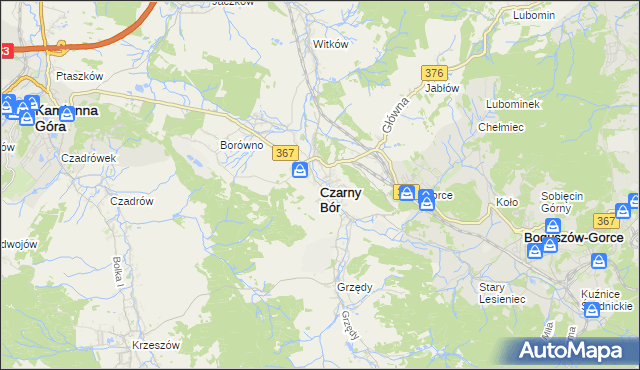 mapa Czarny Bór, Czarny Bór na mapie Targeo