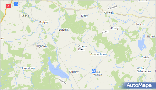 mapa Czarny Kierz, Czarny Kierz na mapie Targeo