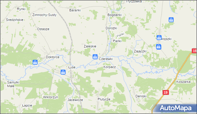 mapa Czerewki, Czerewki na mapie Targeo