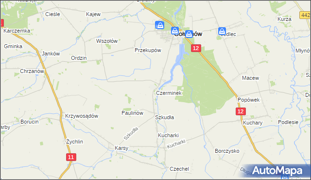 mapa Czerminek, Czerminek na mapie Targeo