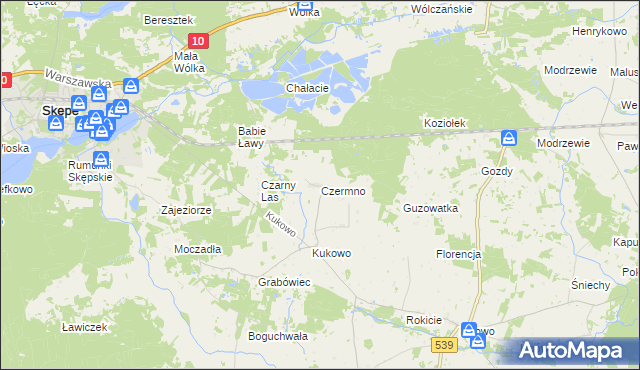 mapa Czermno gmina Skępe, Czermno gmina Skępe na mapie Targeo