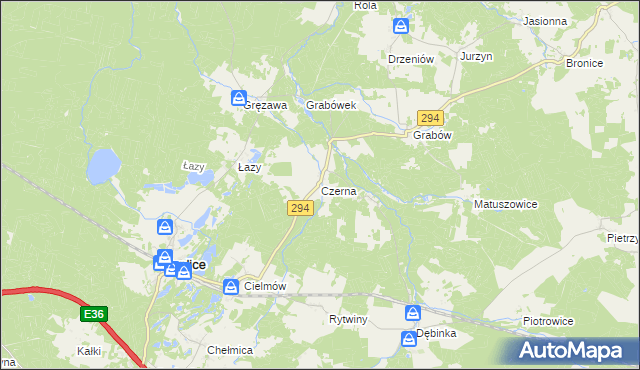 mapa Czerna gmina Tuplice, Czerna gmina Tuplice na mapie Targeo