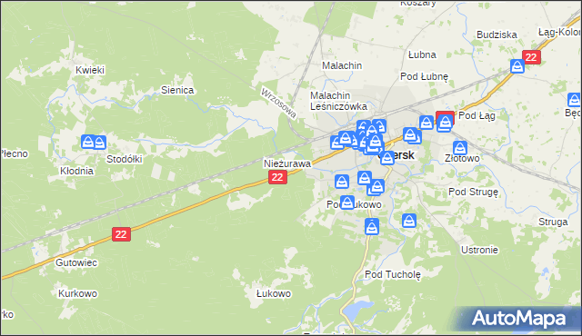 mapa Czersk powiat chojnicki, Czersk powiat chojnicki na mapie Targeo