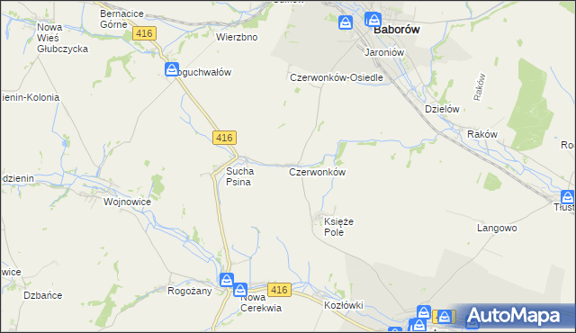 mapa Czerwonków, Czerwonków na mapie Targeo