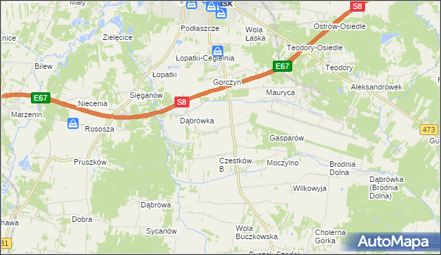 mapa Czestków A, Czestków A na mapie Targeo