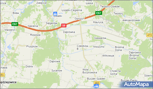 mapa Czestków B, Czestków B na mapie Targeo