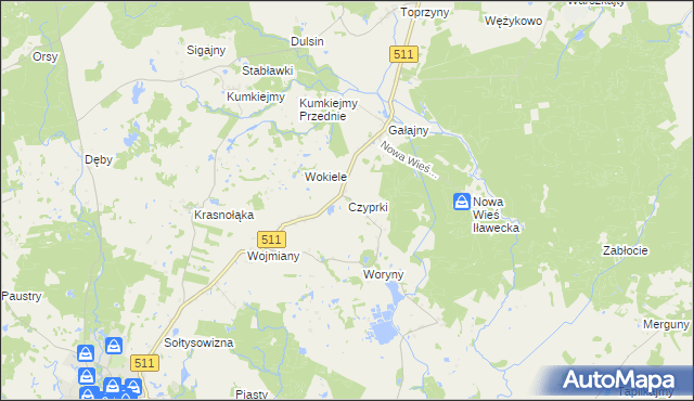 mapa Czyprki gmina Górowo Iławeckie, Czyprki gmina Górowo Iławeckie na mapie Targeo