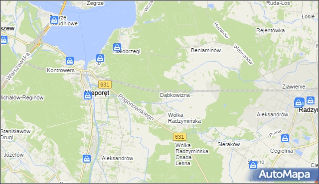 mapa Dąbkowizna, Dąbkowizna na mapie Targeo