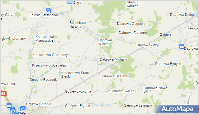mapa Dąbrowa-Michałki, Dąbrowa-Michałki na mapie Targeo