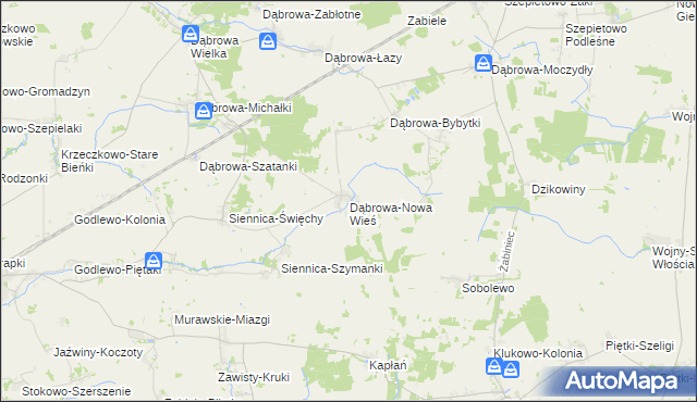 mapa Dąbrowa-Nowa Wieś, Dąbrowa-Nowa Wieś na mapie Targeo