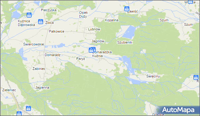 mapa Dąbrówka Dolna gmina Pokój, Dąbrówka Dolna gmina Pokój na mapie Targeo