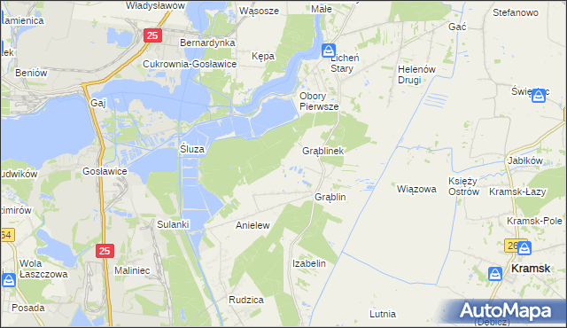 mapa Dąbrówka gmina Kramsk, Dąbrówka gmina Kramsk na mapie Targeo