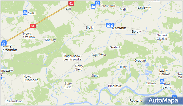 mapa Dąbrówka gmina Rzewnie, Dąbrówka gmina Rzewnie na mapie Targeo