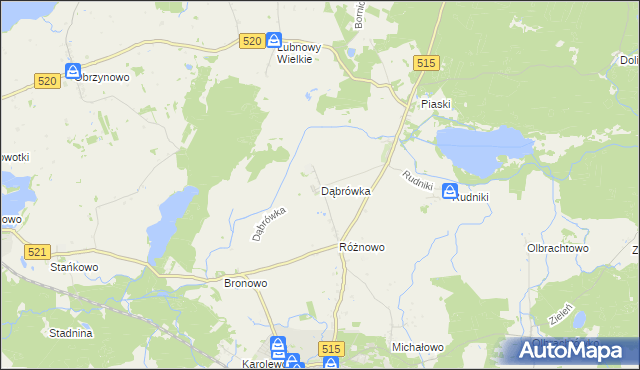 mapa Dąbrówka gmina Susz, Dąbrówka gmina Susz na mapie Targeo