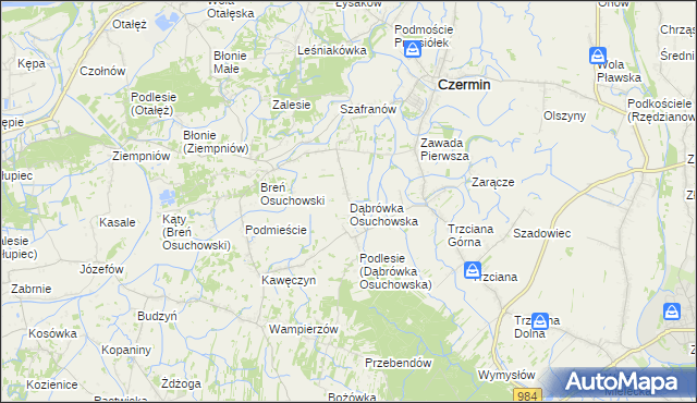 mapa Dąbrówka Osuchowska, Dąbrówka Osuchowska na mapie Targeo