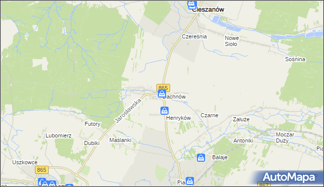 mapa Dachnów, Dachnów na mapie Targeo