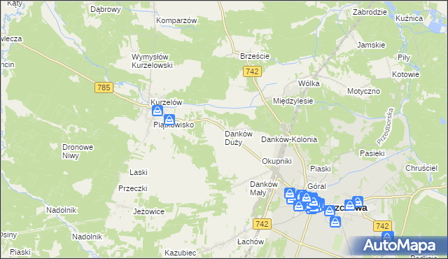 mapa Danków Duży, Danków Duży na mapie Targeo