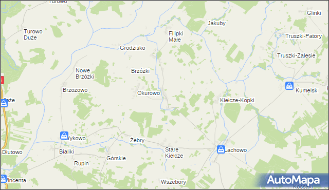 mapa Danowo gmina Kolno, Danowo gmina Kolno na mapie Targeo