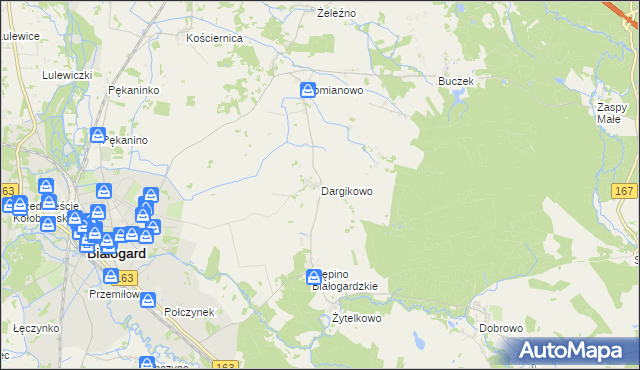 mapa Dargikowo, Dargikowo na mapie Targeo