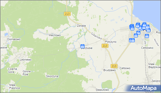 mapa Darzlubie, Darzlubie na mapie Targeo