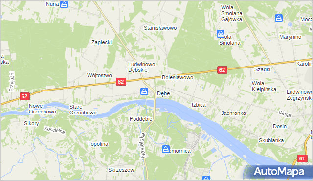 mapa Dębe gmina Serock, Dębe gmina Serock na mapie Targeo