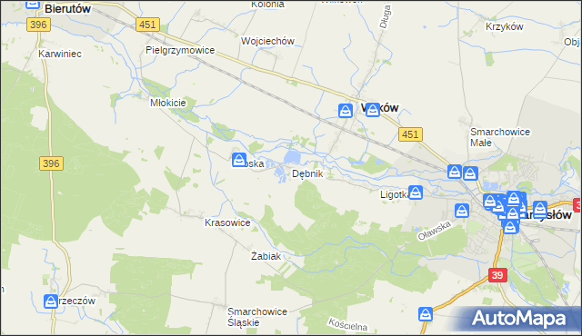 mapa Dębnik gmina Wilków, Dębnik gmina Wilków na mapie Targeo