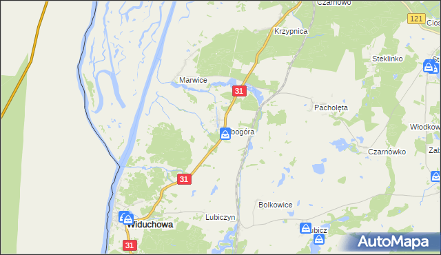 mapa Dębogóra gmina Widuchowa, Dębogóra gmina Widuchowa na mapie Targeo