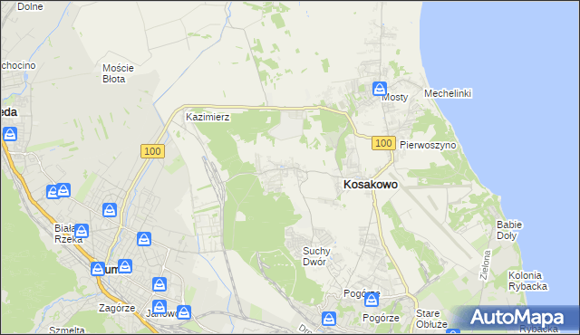 mapa Dębogórze, Dębogórze na mapie Targeo