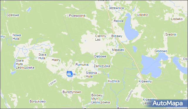 mapa Dębowe, Dębowe na mapie Targeo