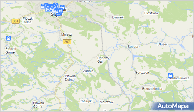 mapa Dębowy Gaj, Dębowy Gaj na mapie Targeo