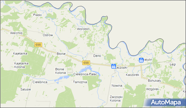 mapa Derło, Derło na mapie Targeo