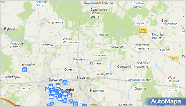 mapa Dionizów, Dionizów na mapie Targeo