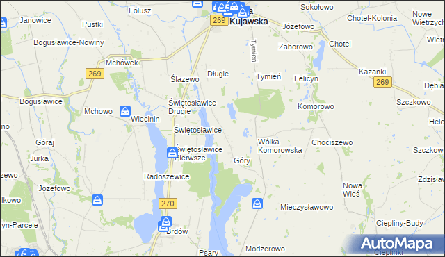 mapa Długie Parcele, Długie Parcele na mapie Targeo