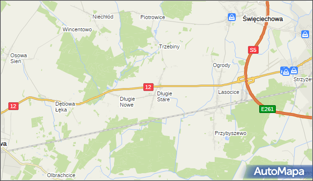 mapa Długie Stare, Długie Stare na mapie Targeo