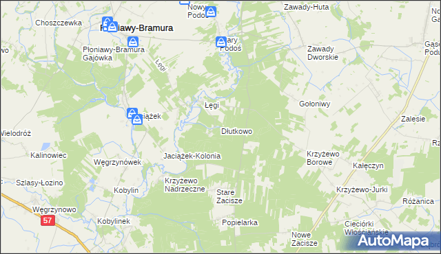 mapa Dłutkowo, Dłutkowo na mapie Targeo