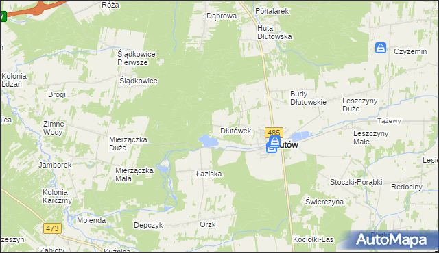 mapa Dłutówek, Dłutówek na mapie Targeo