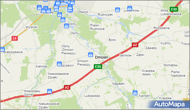 mapa Dmosin, Dmosin na mapie Targeo