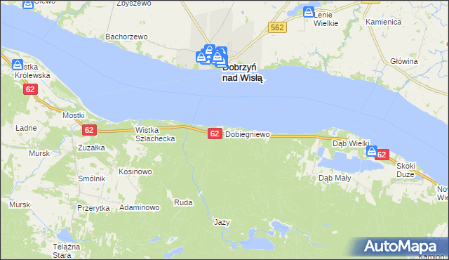 mapa Dobiegniewo, Dobiegniewo na mapie Targeo