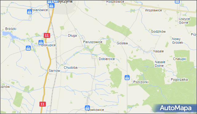mapa Dobiercice, Dobiercice na mapie Targeo