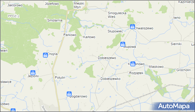 mapa Dobieszewo gmina Kcynia, Dobieszewo gmina Kcynia na mapie Targeo