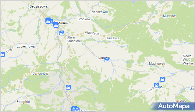 mapa Dobków gmina Świerzawa, Dobków gmina Świerzawa na mapie Targeo