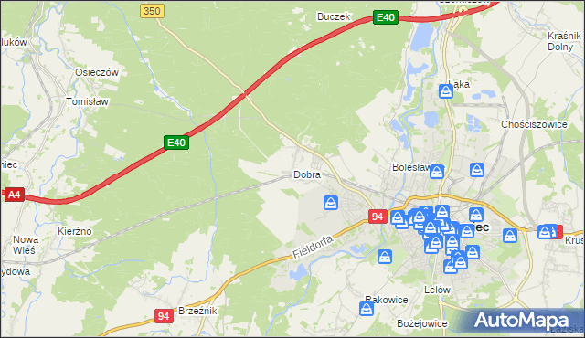 mapa Dobra gmina Bolesławiec, Dobra gmina Bolesławiec na mapie Targeo