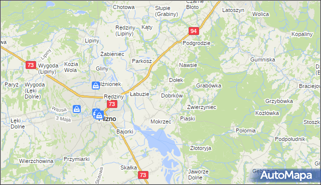 mapa Dobrków, Dobrków na mapie Targeo