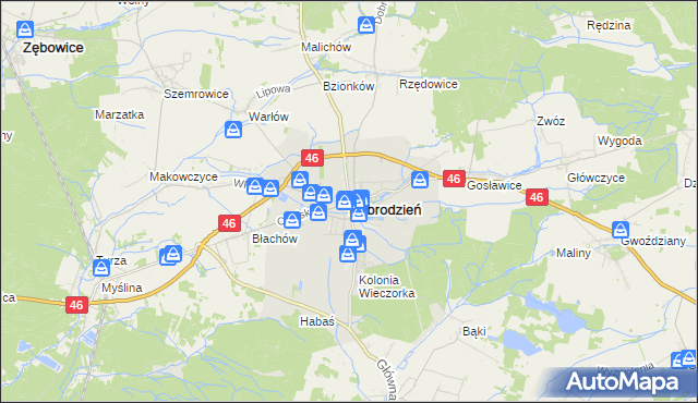 mapa Dobrodzień, Dobrodzień na mapie Targeo